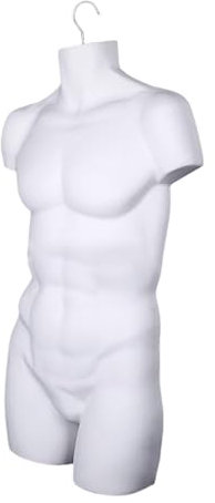 Perfeclan Männlicher Kleiderbügelständer für Schaufensterpuppen, Torso-Schneiderpuppe für Einkaufszentren, Einzelhandelsmärkte, kommerzielle Märkte