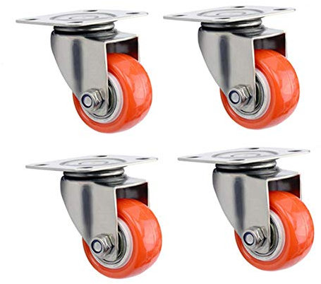 MUCSAH Roulettes À Plaques, 4 Roulettes Lourdes Roues À Plaques Fixes 1,5 Pouces 40Mm Industriel Silent Nylon Trolley Remplacement Transport Pied Roue Table Pivotante Universelle Chaise Armoire Avec F