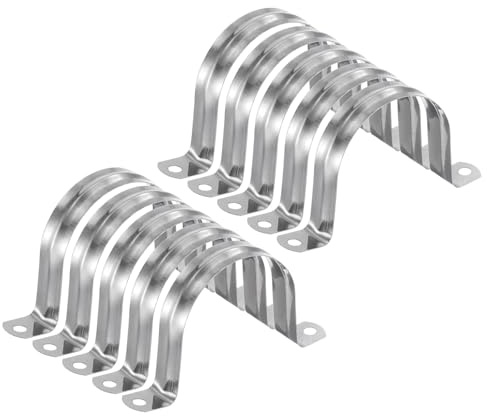 sourcing map 10pcs 2 9/16 Inch 65mm Conduit Clamps, M65 U Tube Pipe Clamp