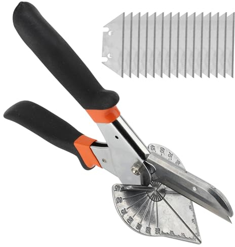 Mitre Shears 45 to 135 Degree, Wood Cutter Miter Shears, Gasket Shear for Cutting Soft Wood, Plastic, PVC and More, Including 15 Spare Blades