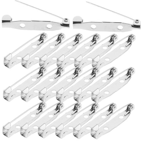DEARMAMY 200st Sicherheitsbrosche Mit Schloss Brosche Zubehör Sicherheitsnadel, Robust Sicherungsstift Broschen-verriegelungsstifte Handwerkliche Broschennadel Diy-pins Silver Legierung
