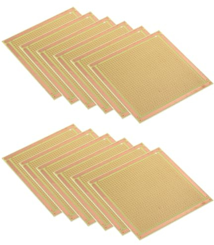 PATIKIL 4 x 4 PCB Board Circuit, 12 Pcs Single Sided Prototype Solder Boards for DIY Soldering and Electronic Project Circuit Boards Solderable Breadboard, Yellow