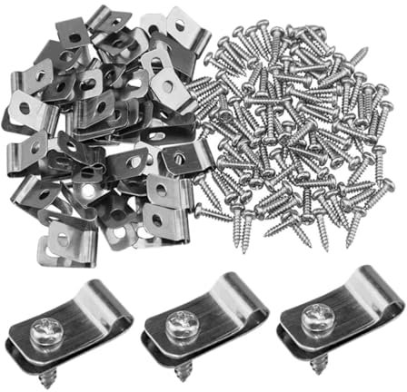 Abaodam 100ensembles Clips De Fixation Inoxydables pour Clôtures De Clips Et Vis pour Installation De Grillages Le Jardin Enclos pour Animaux