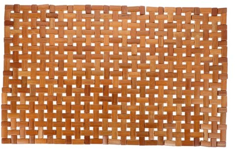 OATIPHO Alfombrilla de Baño de Bambú Antideslizante Plegable Color Café