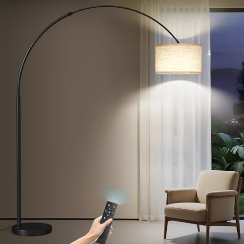 SUNMORY 82 Tall Arc Floor Lamps for Living Room, Large Floor lamp with Remote Control, Modern Curved Floor lamp, Corner Lamp for Dining Room, Office
