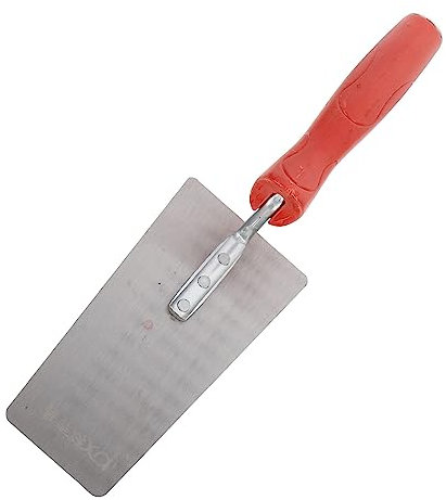 SEWOART Truelle De Plâtrier Coupe-mastic En Acier Manganèse Poignée Plastique Antidérapante Rouge, Outil De Finition Pour Plâtre Et Brique, Spatule De Maçonnerie Polyvalente, Usage Construction,