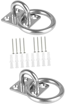 FUTUREORYY 2 Piezas Ganchos de Techo Inoxidable de Alta Resistencia para Colgar Hamacas y Objetos Placas de Anclaje para Instalación Rápida y para Toldos y Swings de Yoga