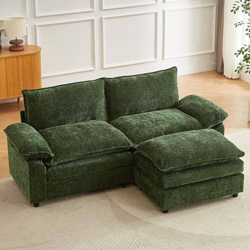 JIEXI Ecksofa Mit Schlaffunktion, Sofas Und Couchs, Modulares Ecksofa, Wohnlandschaft U Form, L Form Eckcouch, Für Couch Wohnzimmer Schlafzimmer Büro Wohnung, Chenille-Stoff 204 x 132 cm