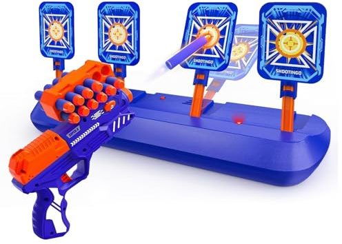 Digital Shooting Targets with Toy Gun, Gun Toy with Electronic Scoring Auto Reset 4 Targets, Shooting Games Toys for Boys Girls over 6+ Years Old