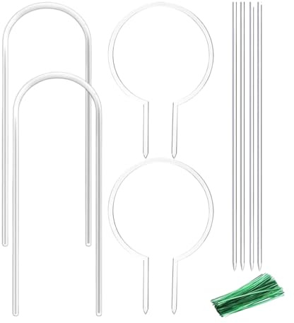 Akrylväxtgaller – 20 cm U-formad transparent stödram, stabil dekorativ stolpe, omfattande klätterhjälpsystem | Transparent hållare för inomhusbruk, murgröna, blomstjälk, T