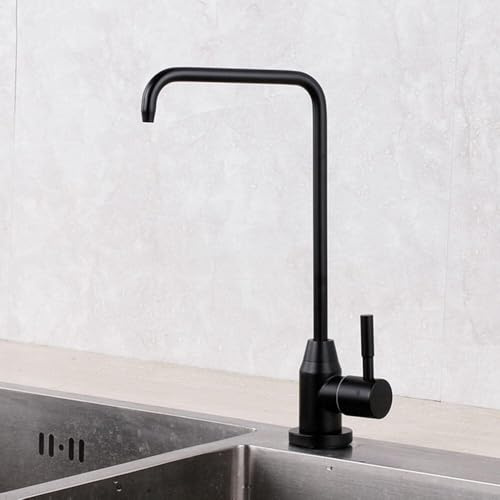 YCVAWEOD Kitchen Water Filter Faucet Black Stainless Steel Water Tap Straight Drink Pure Water Purifier Faucet(A) LWX