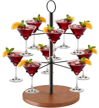 CLOPAE Avtagbar dryckstorn, champagnetorn, 2 hyllor, 10 glas Aperol Torn, cocktailträdställ för fester, bröllop, pubar, familjefester