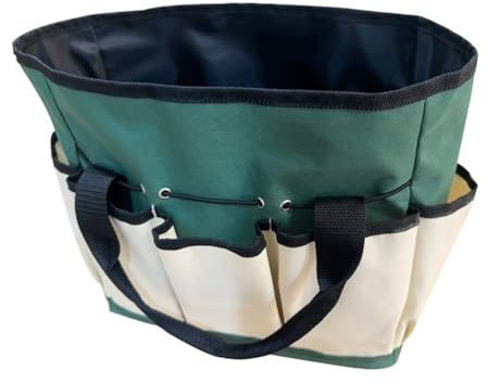 Homeponnew Borsa porta attrezzi da giardino in tela Oxford 600D con 6 tasche, spaziosa borsa da 30 x 30 cm per piantare, tagliare e diserbare, per riporre oggetti all'aperto