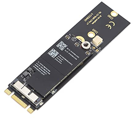 Tomantery BCM94360CS Adaptateur de Carte Réseau WLAN pour M.2 NVME SSD NGFF, émission WiFi Efficace pour Ordinateur Portable, Tablette de Bureau avec Support D'antenne, Noir (N'inclut Pas d'antenne