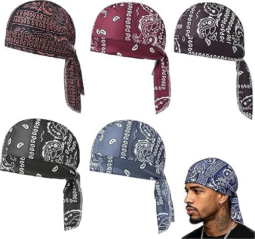 Bandana de secado rápido para hombre, absorbe el sudor, bandana deportiva, gorro de ciclismo, protección solar, gorro de cabeza pirata, gorro ajustable debajo del casco, unisex, para ciclismo