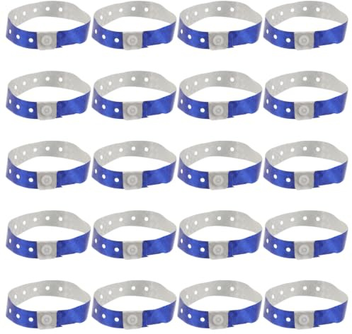 Amosfun 40pcs Blue Plastic Wristbands Holographic Appearance for VIP Identification and Parties, Tamper Proof and Water-Resistant Event Bracelet Bands Reliable Entry Verification