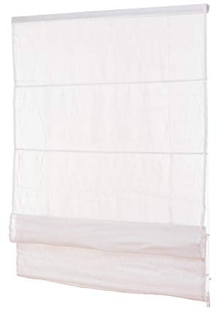 Ventanara® Raffrollo ohne Bohren Weiß Klemmfix Raffgardine inklusive Montagematerial 80 x 130 cm