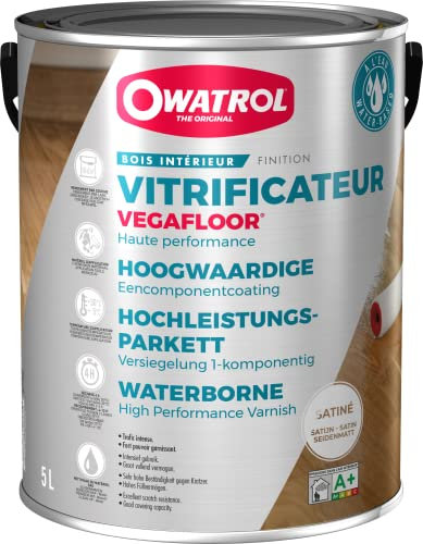 OWATROL - VEGAFLOOR SATIN - Vitrificateur PU monocomposant incolore pour trafic normal - 5L