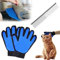Katzenbürste Handschuh,Hundebürste Handschuh,1 Paar Fellpflege Handschuh Katze,mit 1pc 2-in-1 Edelstahl Haustier Kamm,Katzenhandschuh Fellpflege,Pflegehandschuh für Haustiere,Waschhandschuh für Katzen