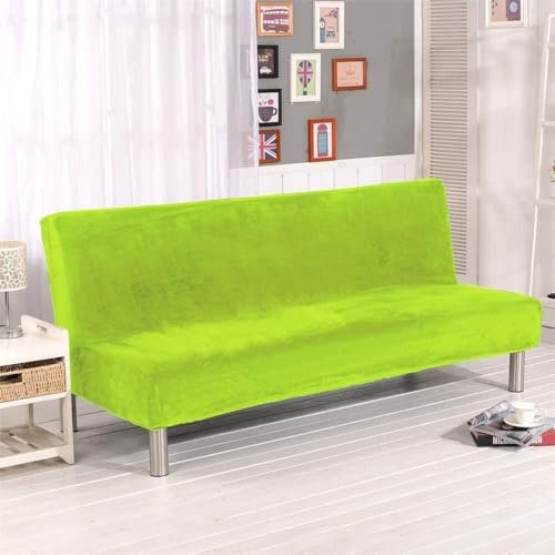 WWQQKJ Samt-Plüsch-Sofabezug for armlose Sofas, Dicker Stretch-Sofabezug, Möbelschutz, passend for Klappsofas ohne Armlehnen (Color : I)
