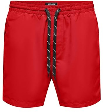 ONLY & SONS ONSTED Life Short Swim NOOS, Flamma illröd, XL