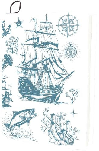 CRASPIRE Copertina per Libri Ocean Elastica 15.7 x 9.8 Pollice Tessuto Estensibile Custodia Protettiva per Libri Avvolge Fino A 9 x 11 Pollici Quaderno Barca Pesce Riutilizzabile Lavabile Libri