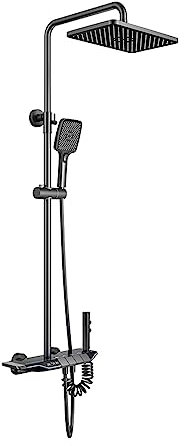 NGBFF Shower Set, Digital Shower System Intelligent Bathroom Temperature Display Shower Faucet Set Rainlfall Bathroom Mixer Bidet Shower Set
