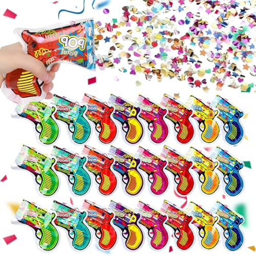 24 Pcs Konfettikanone Biologisch Abbaubar Konfetti Kanonekonfettipistole Konfetti Pistolen Party Confetti Kanone Konfetti Geburtstag Glitzer Papier Konfettibombe FüR Karneval, Geburtstage, Hochzeiten