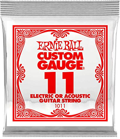 Ernie Ball Nickel Plain Single Guitar String .011 6-Pack