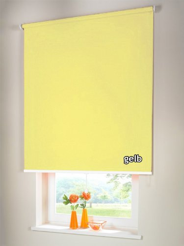 Verdunkelungsrollo Mittelzugrollo Springrollo Rollo Verdunkelung 90 x 240 cm / 90x240 cm gelb