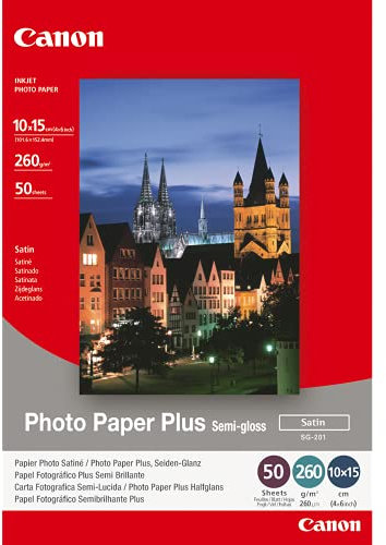 Canon 1686B015 - SG-201 Photo Paper SEMI Gloss - 50SH SEMI-Glossy SG201 BJ Media