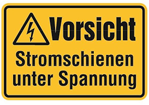 LEMAX® Warnschild, Vorsicht Stromschienen unter Spannung, 200 x 300 mm Kunststoff Gelb Aufdruckfarbe: Schwarz