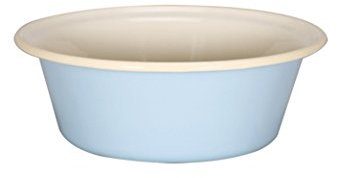 Karl Krüger Sylt Schüssel aus Emaille in der Farbe Pastell-Blau-Creme 2L, Maße: 24cm x 24cm x 8cm, 10124PAB