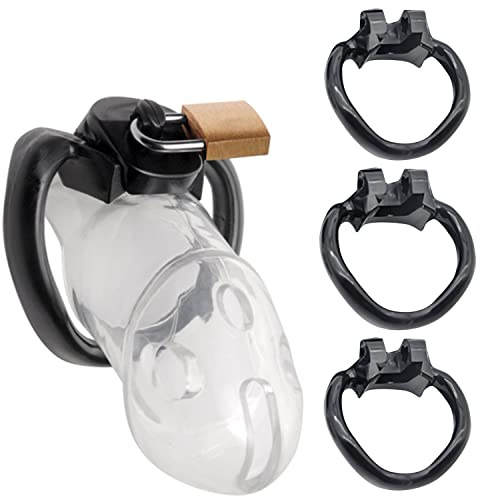 Fops Keuschheitskäfig für Herren – Transparenter Penis Cage mit 3 ergonomischen Ringe, Chastity Belt aus Polycarbonat N22-4