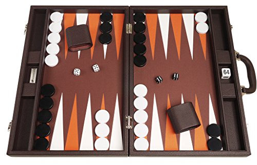 Silverman & Co. 48 x 64 cm Premium Backgammon Set - Dunkelbraun