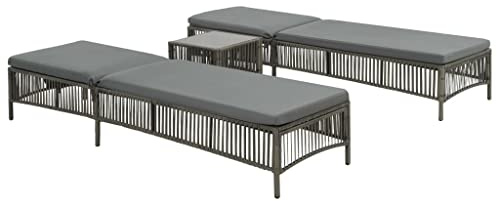 vidaXL Sonnenliegen Set 5-TLG. Poly Rattan Gartenliege Liegestuhl Relaxliege
