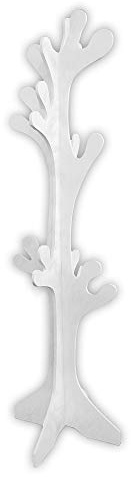 Lupia - Appendiabiti da Terra Albero White in Legno 40x170 cm, Bianco, 20 Ganci Arrotondati, Montaggio Facile, Design Shabby per Camera e Ingresso, Soggiorno, Ufficio