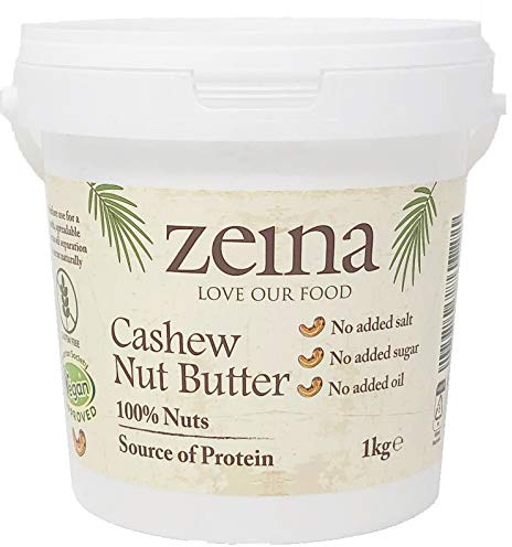Zeina Cashew Butter (1Kg) - Roasted Smooth Cashew Nut Butter with Source of Protein, Vegan Approved and Gluten-Free for Healthy Snacks, Home Cooking and Baking