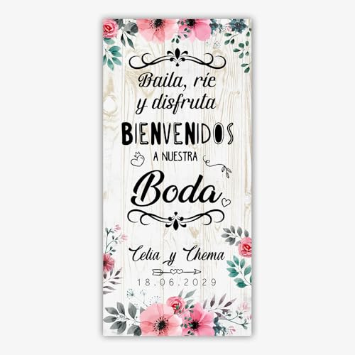 setecientosgramos Decoración Boda | Cartel Boda Baila Flores | 70cm x 150cm
