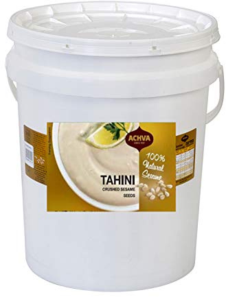 Achva Pure Tahini Sesame Paste | Rich Creamy Taste for Hummus, Tahini Sauce & Dressing | Kosher, Vegan Gluten Free, Peanut Free & Non-GMO (18 kg)