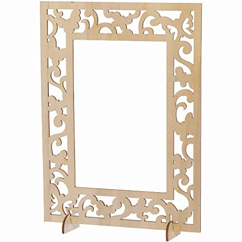 Baker Ross Cadres Photos en Bois - Lot de 4, Articles de Bricolage en Bois pour Enfants (FC383)