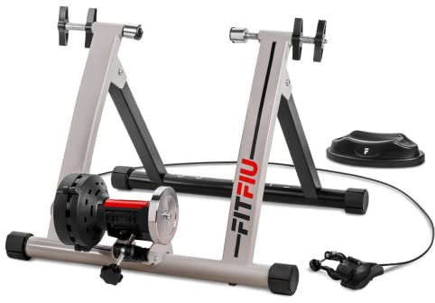 FITFIU Fitness ROB-15 - Klappbarer Fahrradtrainer für das Indoor-Training, mit 6-stufigem Widerstandsregler und Radhalter, Fahrradtrainer kompatibel mit Rädern von 26 bis 29''.