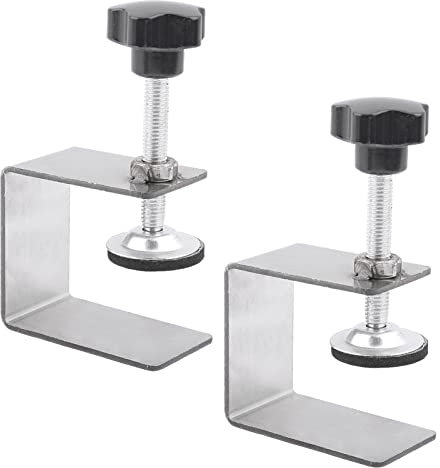 2PCS C Clamp Drawer Front Installation Clamps Heavy Duty Stainless Steel Cabinet Clamps Cabinet Hardware Jig Woodworking Tool for Easy & Fast Installing Frame of Cabinets(Size:S)