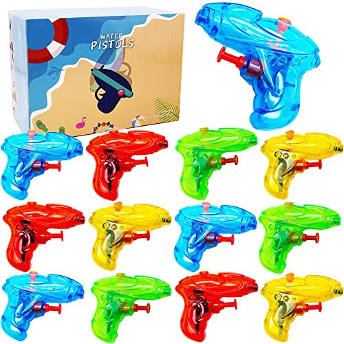 Lubibi Pistolet à Eau Enfant,12 Pcs Pistolets Aquatiques,Jouets de Pistolet,Gamins Plastique Pistolet,Miniature Pistolets et Fusils à Eau Jeu de Piscine de Plage en Plein air(Couleur aléatoire)