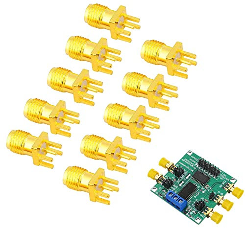 SMA Buchse, SMA Einbaubuchse, 10 Stück Messing SMA Buchsenstecker, SMA Steckverbinder für Drahtlose Geräte Ausrüstungen und Bodenübertragungssysteme