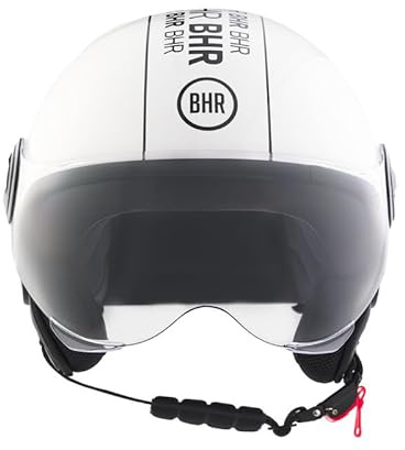 BHR 835 Special Demi-Jet hjälm - ECE 22.06 godkänd motorcykelhjälm med reptåligt visir, mikrometrisk upplåsning och avtagbar interiör - cool vit M