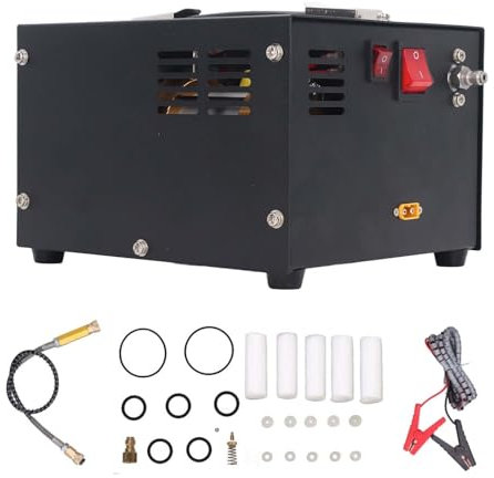 SEAFRONT DC12V PCP-Luftkompressor 30 MPa, Einstellbarer Druck, LED-Anzeige, Lüfter, Kühlung, PCP-Pumpe, Schnellanschluss, Austauschbarer Filter