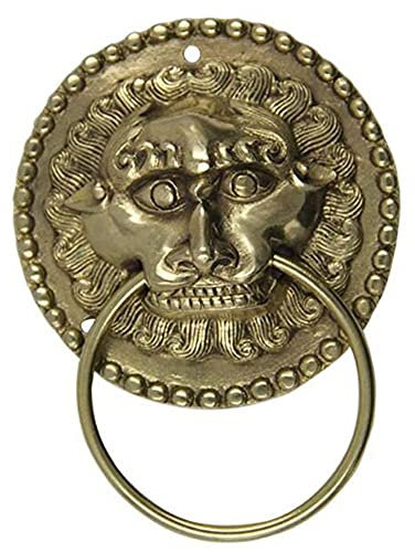 XZSXHE Türklopfer Türklopfer vorn Türklopfer, Türgriffknöpfe for die Vordertür, Türklopfer aus Messing, Heimdekoration, goldfarben, Größe: 14 cm, Türklopfer(Color:Golden)