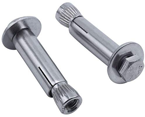 Dehnschraubenbolzen, selbstschneidende Schrauben, Ankerbolzenhaken, M6 x 40 mm, Reparaturteil, Sechskantkopfhülse, Dehnbolzen, Ankerschrauben (5 Stück) (Farbe: Silber)