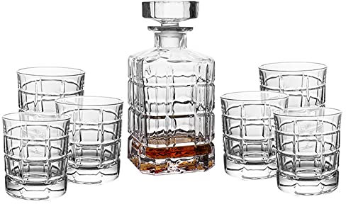 QTANZIQI Verres à Whisky en Cristal, Ensemble de 6 Verres à l'ancienne, pour Boire du Whisky Bourbon, des Cocktails, du Cognac, Cadeau pour Petit ami (Type 10)